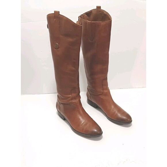Sam Edelman Leather Penny Knee-High Riding Boots Whiskey Brown Size 7.5 - Picture 2 of 13